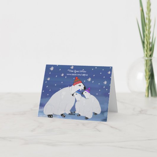 Polar Bears Winterurlaub Karten (Rückseite)