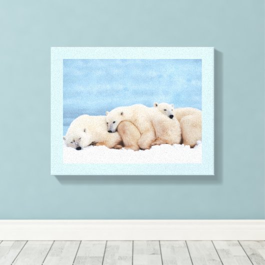 Polar Bears Wrapped Canvas Leinwanddruck (Insitu (Holzboden))
