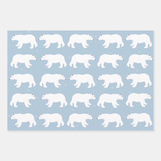 Polar Bears Wrapping Paper Sheets Geschenkpapier Set (Vorderseite 3)