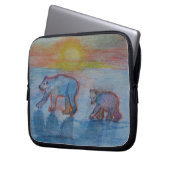 Polar Bears Zeichnend Elektronik-Beutel Laptopschutzhülle (Vorderseite Links)
