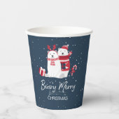 Polar Beary Merry Christmas ID851 Pappbecher (Vorderseite)
