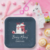 Polar Beary Merry Christmas ID851 Pappteller (Party)