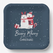 Polar Beary Merry Christmas ID851 Pappteller (Vorderseite)