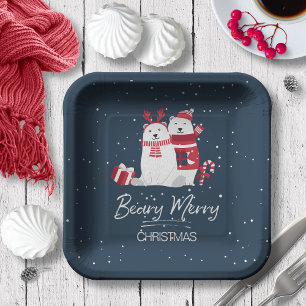 Polar Beary Merry Christmas ID851 Pappteller