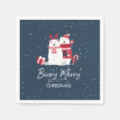 Polar Beary Merry Christmas ID851 Serviette (Vorderseite)