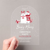 Polar Beary Merry Christmas Party Arch ID851 Acryleinladungen (Insitu (Handheld))
