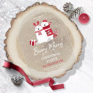 Polar Beary Merry Christmas Party Arch ID851 Acryleinladungen