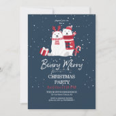 Polar Beary Merry Christmas Party ID851 Einladung (Vorderseite)