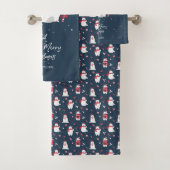 Polar Beary Merry Christmas Pattern ID851 Badhandtuch Set (Insitu)