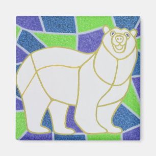 Polar betreffen Sie Buntglas Magnet