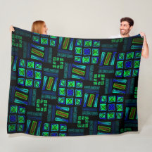 Polar blanket Jimette Design Blue green and black