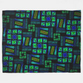 Polar blanket Jimette Design Blue green and black Fleecedecke (Vorderseite (Horizontal))