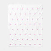 Polar blanket with pink hearts,  modern blanket  fleecedecke (Vorderseite)