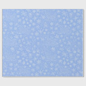 Polar Blue Doodle Christmas Sleigh Pattern Geschenkpapier (Flach)