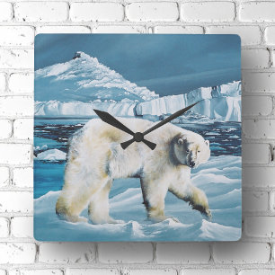 Polar Blue Quadratische Wanduhr