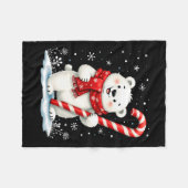 Polar Christmas Bear Candy Scarf Kinder Fleecedecke (Vorderseite (Horizontal))