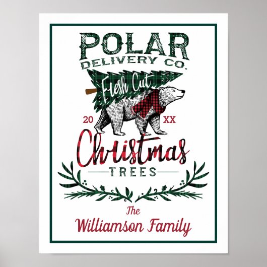 Polar Delivery Co Fresh Cut Christmas Trees Family Poster (Vorne)