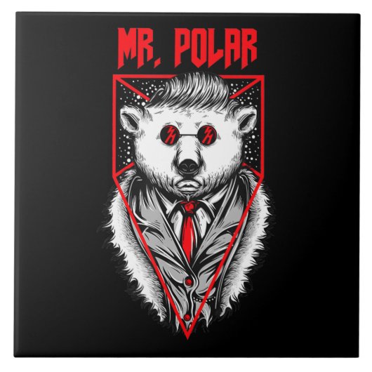 Polar Design Ein feines Polar Bär Tier Lover Fliese (Vorderseite)