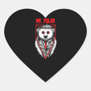 Polar Design Ein feines Polar Bär Tier Lover Herz-Aufkleber