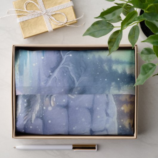 Polar-Eisbär Iglu und Weihnachtsbaumdekoupage Seidenpapier (Geschenk)