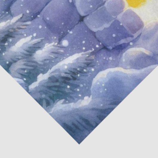 Polar-Eisbär Iglu und Weihnachtsbaumdekoupage Seidenpapier (Ausschnitt)