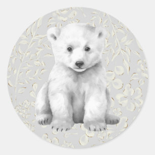 Polar-Eisbär Winter Floral Holiday Sticker