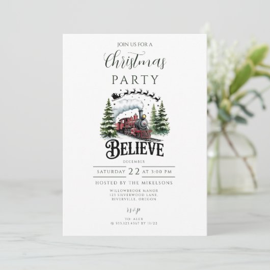 Polar Express Christmas Einladung (Stehend Vorderseite)