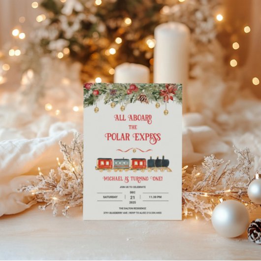 Polar Express Geburtstagsparty Einladung
