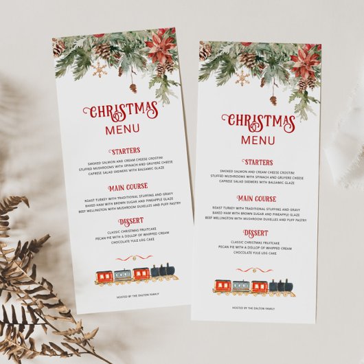 Polar Express Themed Menükarte