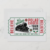 Polar Express Ticket Feiertagspostkarte (Vorne/Hinten)