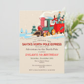 Polar Express Train Kids Birthday Party Adventure Einladung (Stehend Vorderseite)
