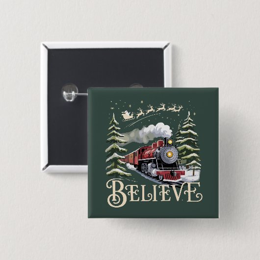 Polar Express Weihnachtsgeschenk Glauben Weihnacht Button (Vorne & Hinten)