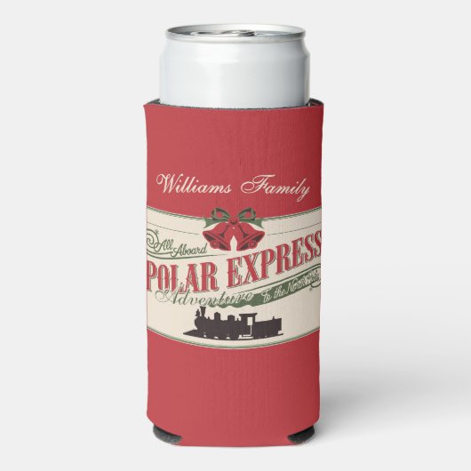 Polar-Express-Zugabenteuer glauben an Weihnachten Selters Dosenkühler (Seltzer Rückseite)