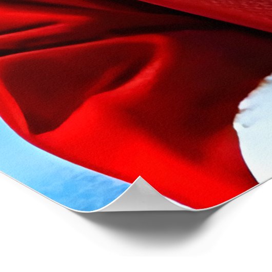 Polar Fox Santa Claus | AI Art Poster (Ecke)