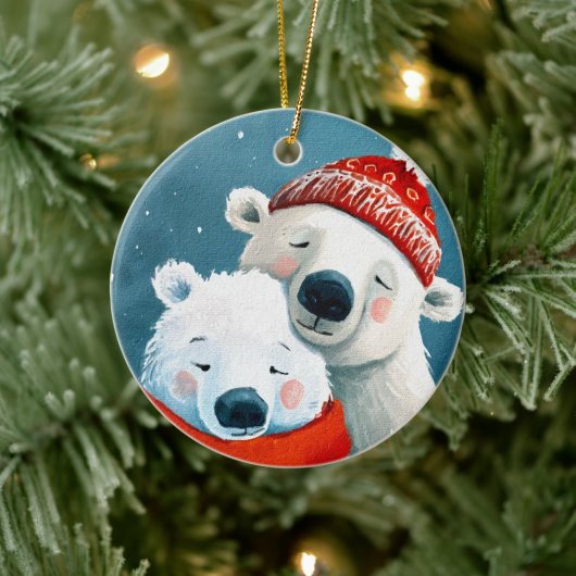 Polar Hugs Keramik Ornament (Baum)