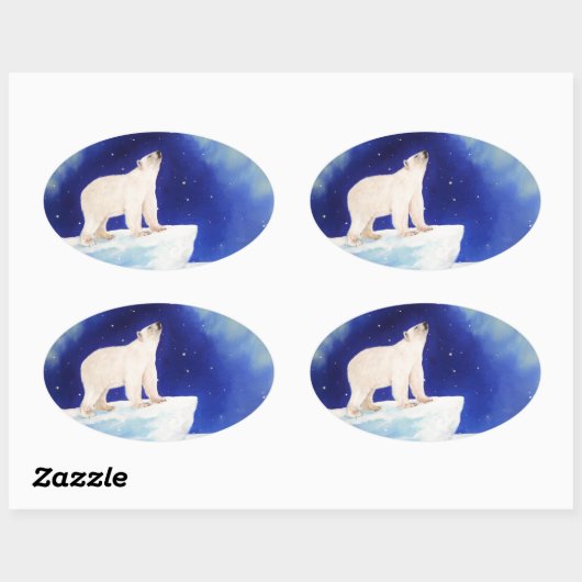 Polar Lights Ovaler Aufkleber (Blatt)