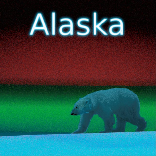 Polar Lights Polar Bear - Alaska Fotoskulptur Magnet (Vorne)