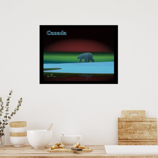 Polar Lights Polar Bear Poster (Küche)