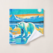 Polar Majestät: Arktische Landschaft Badhandtuch Set (Waschlappen)