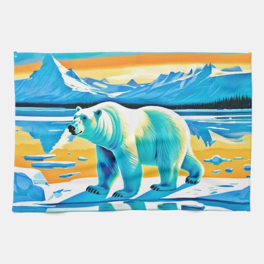 Polar Majestät: Arktische Landschaft Geschirrtuch (Horizontal)