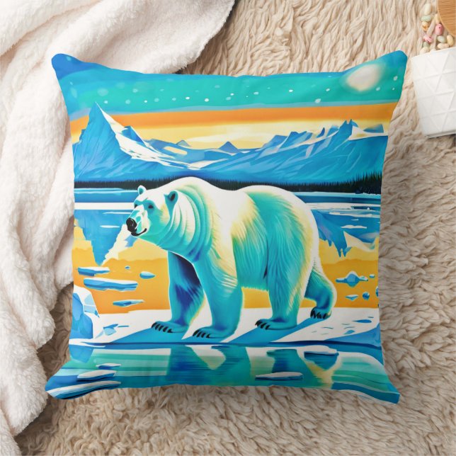 Polar Majestät: Arktische Landschaft Kissen (Decke)