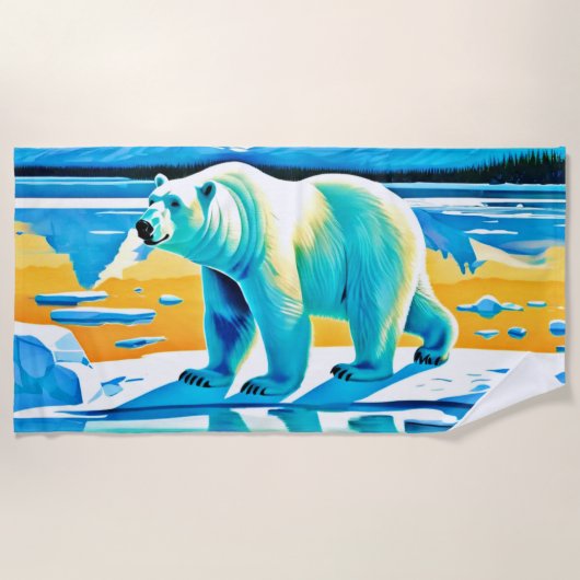 Polar Majestät: Arktische Landschaft Strandtuch (Vorderseite)