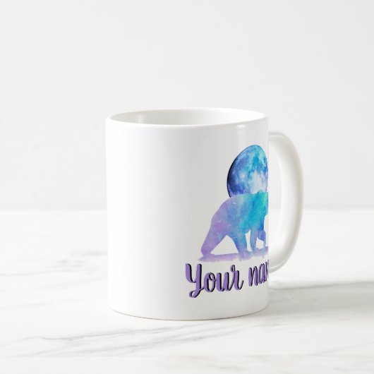 Polar Moon Bär.Personalisiert Ihr Name Kaffeetasse (VorderseiteRechts)