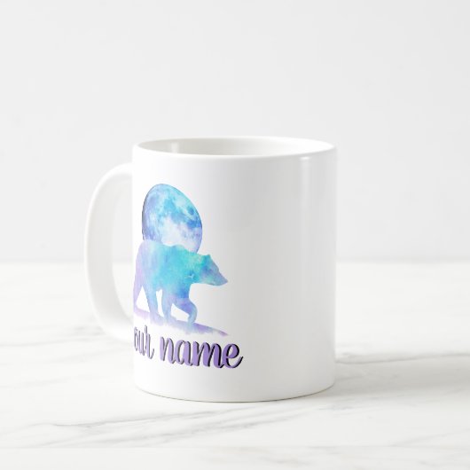 Polar Moon Bär.Personalisiert Ihr Name Kaffeetasse (Vorderseite Links)