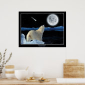 "POLAR MOON" Polar Bär und Moon Art Print Poster (Küche)