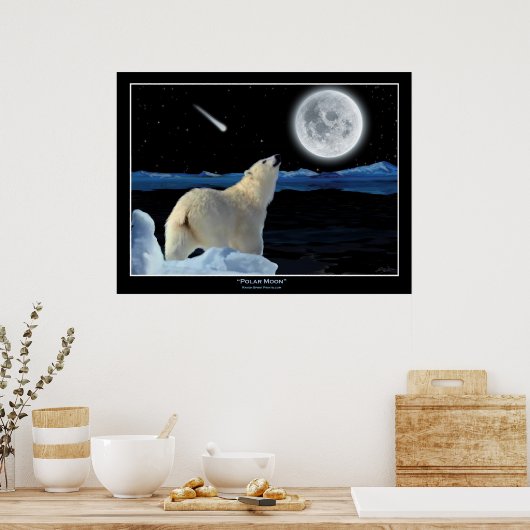 "POLAR MOON" Polar Bär und Moon Art Print Poster (Küche)