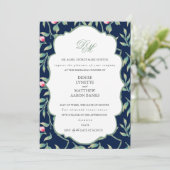 Polar Night Blue und Basil Green Probe Dinner Einladung (Stehend Vorderseite)