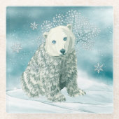 Polar North Alaskan Polar Bear Glasuntersetzer (Vorderseite)