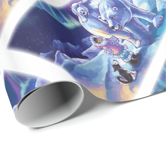 Polar Pals Geschenkpapier (Rolleneckpunkt)