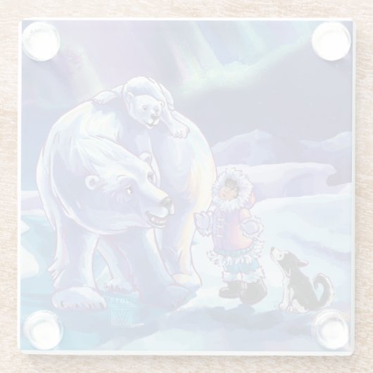 Polar Pals Painting Glasuntersetzer (Rückseite)